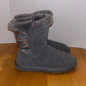 Lamo Boots womens size 10 zip sides - grey and multi-color